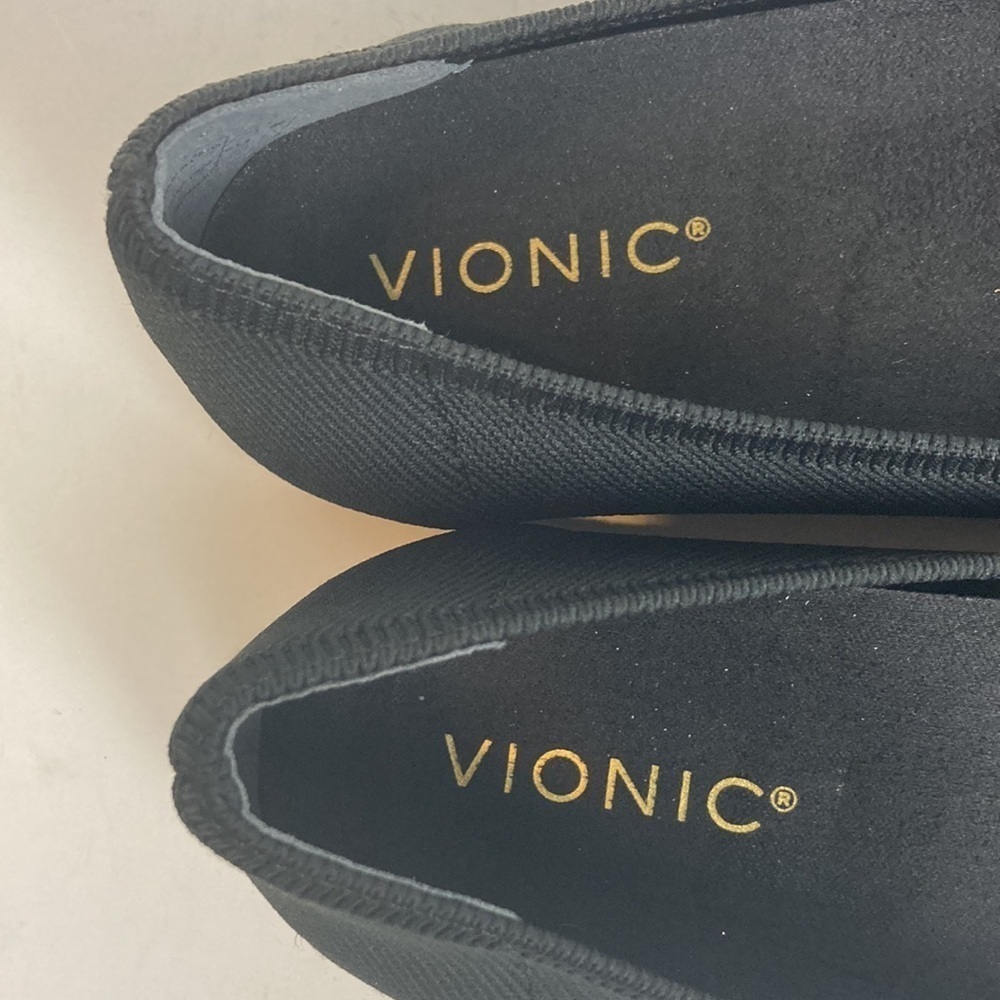 Vionic Klara Knit Ballet Flat 9.5 Black Square Toe Bow Slip-On Balletcore Office - Picture 11 of 16